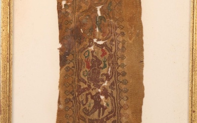 Ancient Egyptian Coptic woven textile fragment, 200 - 300AD,...