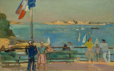 André Planson, French 1898-1981- En l'Promenade, 1946; oil on canvas, signed and dated 46 lower right, 49.5x74.5cm (ARR) Provenance: Private Collection, London