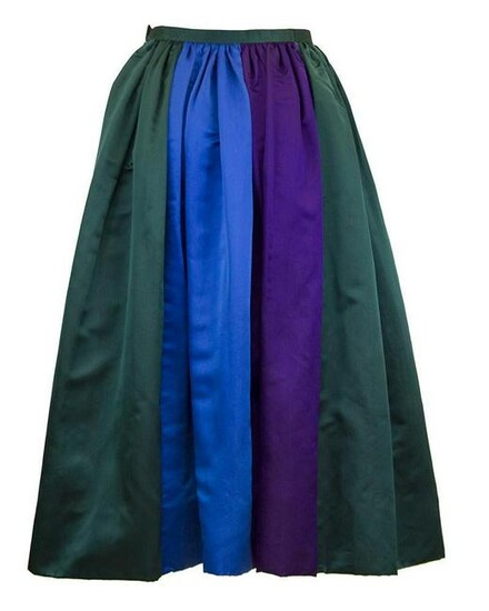 Anonymous Duchesse Satin Color Block Evening Skirt