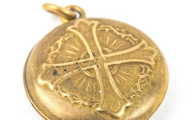 Antique 19th C Maltese Cross Locket Pendant