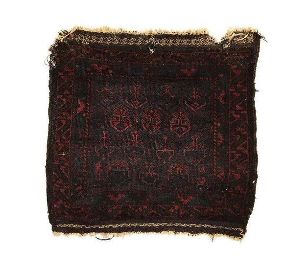 Antique Afghan Baluch Square Rug 2'1 x 2'1