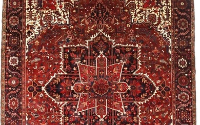 Antique Geometric Design 11X15 Traditional Heriz Oriental Rug Oversized Carpet