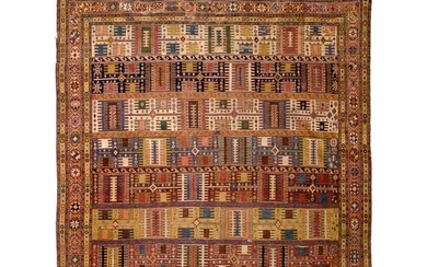 Antique Persian Qashqai Wool Foundation Rug