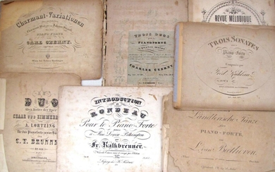 Antique collection of 7 engraved music sheets, Germany, 1st half of 20th cen., German, French