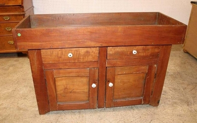 Antique country mixed woods 2 drawer 2 door dry sink