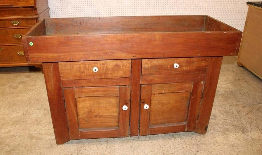 Antique country mixed woods 2 drawer 2 door dry sink