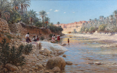 Antoine GADAN (1854 -1934) Femmes au bord de l'Oued Antoine...
