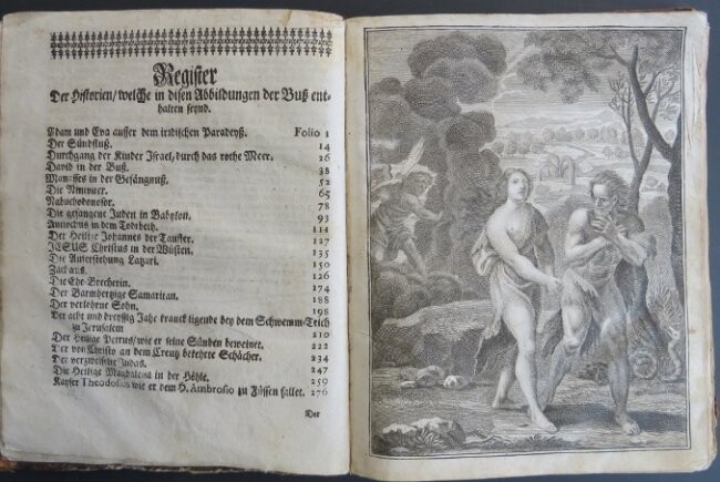 Antoine Godeau, Tableaux de Penitence in German 1739 illustrated