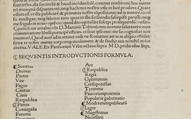 Aristotle & Domestic economy.- Lefèvre d'Étaples (Jacques) In Politica Aristotelis introductio [and] Xenophon. Economicus, first edition, [Paris], Henri Estienne, 1508.