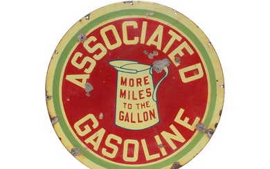 Associated Gasoline Double-Sided Porcelain Sign