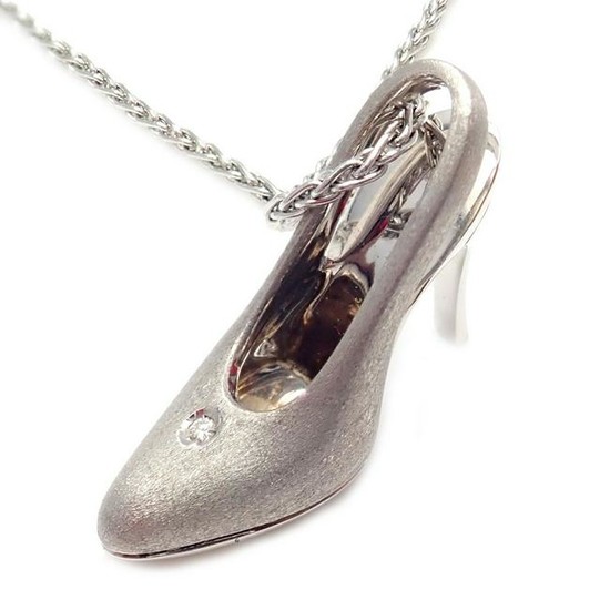 Authentic! Alfieri St. John 18k White Gold Diamond Shoe