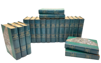 BAUDELAIRE. Oeuvres complètes. Parigi: Conard, 1923-1953. 19 volumi (210x142mm). Mezza pelle blu su piatti marmorizzati, titoli e decori in oro…