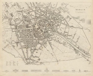 BERLIN antique town city map plan. Fortifications.