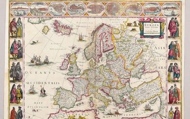 BLAEU, Willem Jansz Europa recens descripta. [Amsterdam W.J. Blaeu] 1635 Copper engr., 41 x 55,7...