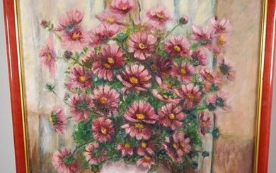 BUATHIER Bouquet de fleurs huile sur toile... - Lot 24 - Richard Maison de ventes