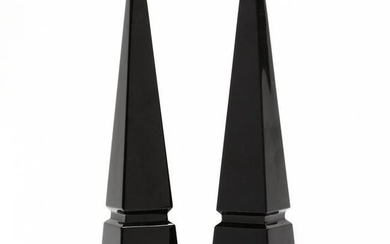 Baccarat, Pair of Noire Crystal Obelisks
