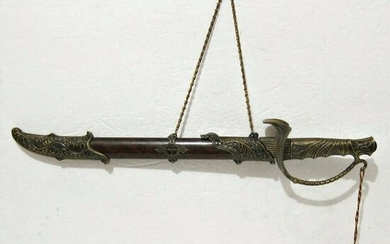 Beautiful Sword In Ornate Wood/Brass Scabbart - China