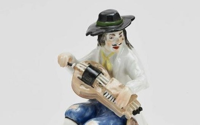 Beggar playing music Meissen, probably mid-18th