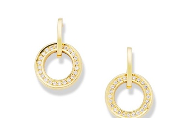 Boodles: A pair of diamond 'Roulette' earrings