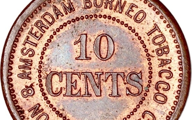 British North Borneo: London and Amsterdam Borneo Tobacco Company Limited, 10 cents, copper pro...