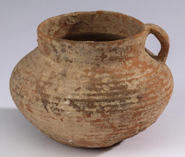 Bronze Age terracotta small jar, 3"h