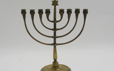Bronze Chanukah menorah with music box