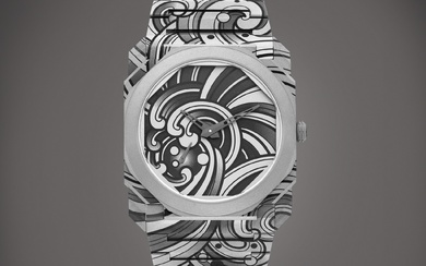 Bulgari Octo Finissimo Tattoo Acqua, Reference 103707 | A brand new limited edition titanium bracelet watch, Made for Chronopassion, Circa 2022 | 寶格麗 | OCTO FINISSIMO TATTOO ACQUA 型號103707 | 全新限量版鈦金屬鏈帶腕錶，為 CHRONOPASSION 而製，約2022年製