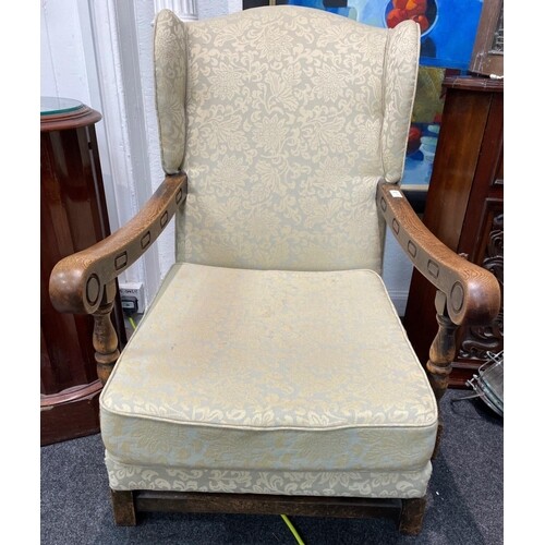 C1920's OLD ERCOL INSPIRED carved armchair( very comfy!) WIT...