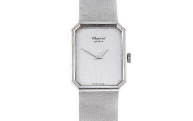 CHOPARD - a lady's white metal bracelet watch.