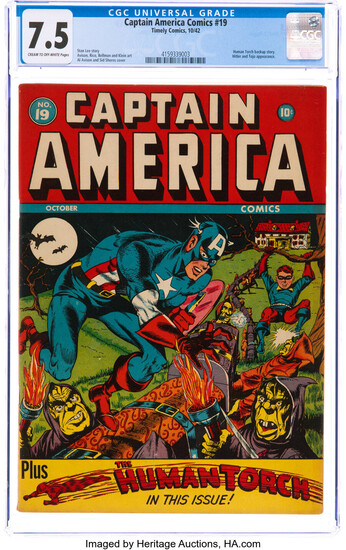 Captain America Comics #19 (Timely, 1942) CGC VF- 7.5...