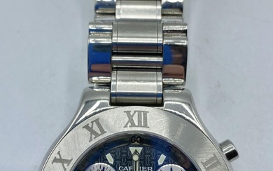 Cartier, A Gentleman's Cartier Chronoscaph 21 stainless steel wristwatch....