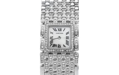 Cartier Panthere Ruban Diamond 18K White Gold Link Ladies Bracelet Watch