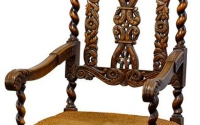 Carved Renaissance Revival Armchair