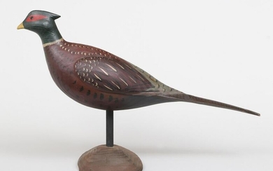 Carved full-size Cock Pheasant