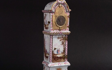 Ceramic clock decorated with polychrome enamels, France 1767