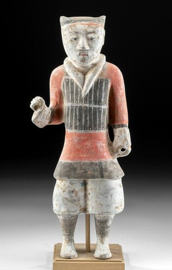 Chinese Han Dynasty Polychrome Standing Warrior TL Test