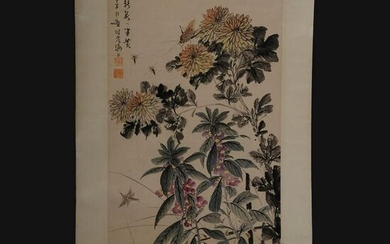 Chinese Hand-painted Scroll Painting -Huang Huanwu