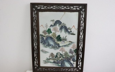 Chinese antique famille rose porcelain plaque