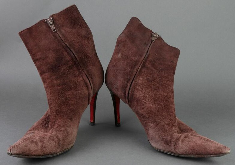 Christian Louboutin Suede Ankle Boots, Size 38