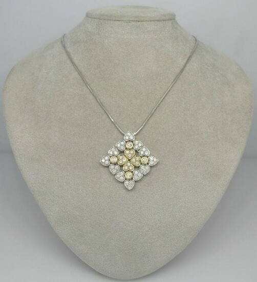 Ciemme Diamond White Gold Yellow Gold Pendant Necklace