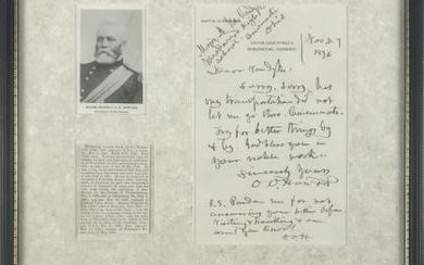 Civil War Gettysburg General O.O. Howard letter
