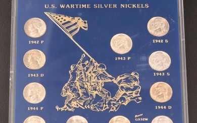Complete Collection of Eleven Uncirculated Wartime Silver Nickels
