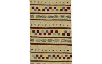 Contemporary Oriental Runner Rug 26X97 Pictorial Tribal Indo-Gabbeh Carpet