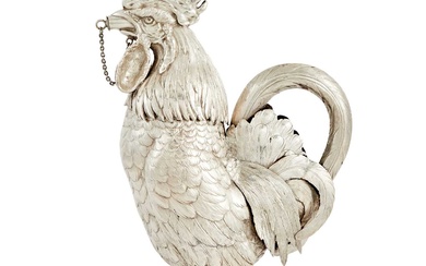 Continental Novelty Silver Plated Rooster-Form Cocktail Shaker 20th Century
