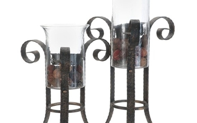 Copper and Glass Candelabras