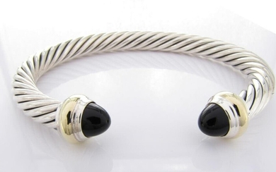 David Yurman Black Onyx Cable Cuff Bracelet