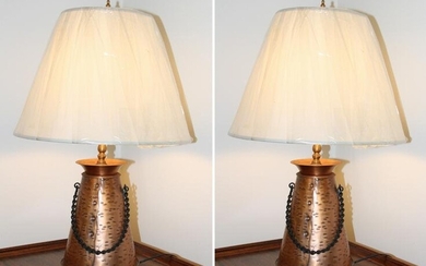 Decorative Hammered Copper Table Lamp