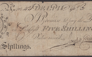 Delph, for Joseph Lawton, 5 Shillings, 3 September 1798, serial number m421,...