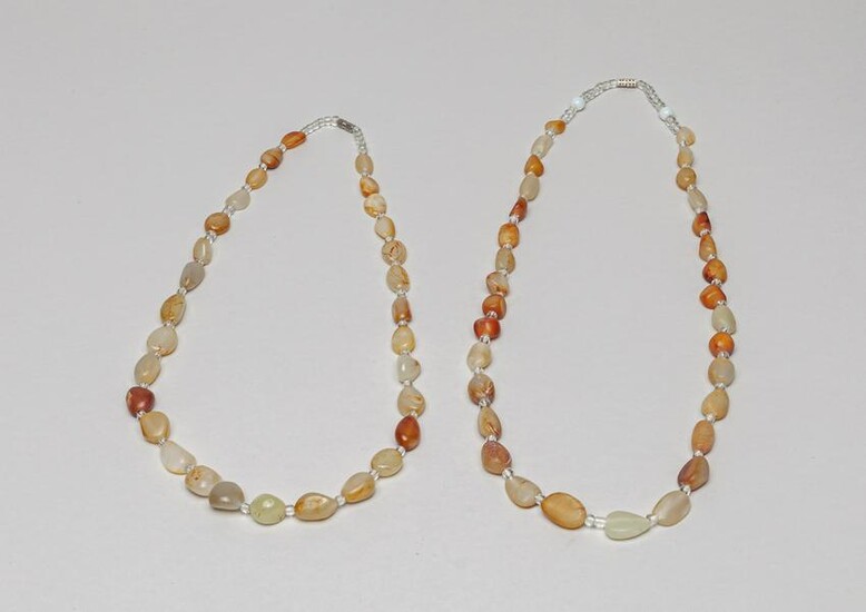 Designed Chinese Russet Pebble Jade Necklace