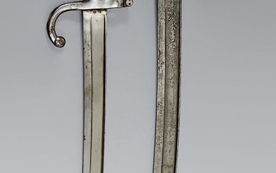 Deux sabres-baïonnettes sans fourreau, un modèle 1842 de carabine de chasseur à pied, 1re fabrication,...